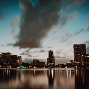 sunset cityscape