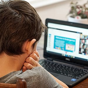 child using laptop