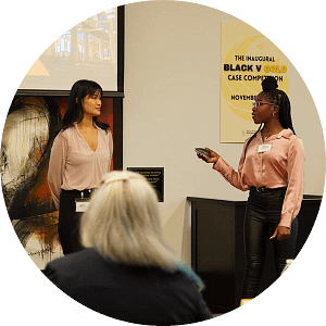 Two female students presenting