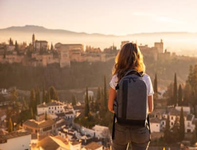 student traveling abroad